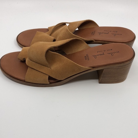 Mila Paoli Woman Suede strap Slip on Block Heel Sandal size 9.5 - Picture 5 of 6